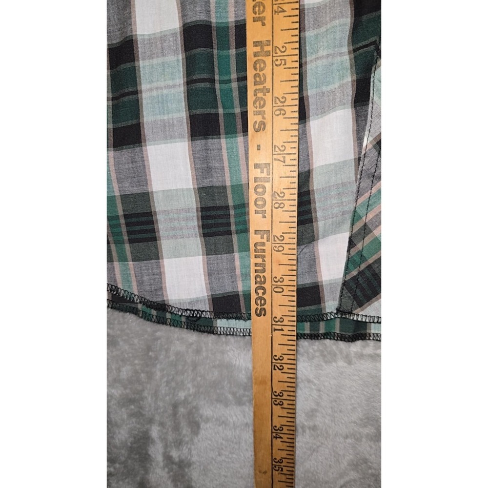 Wrangler Shirt Mens XL Rodeo Western Pearl Snap Cowboy Green Plaid Ranch Relaxed - Picture 11 of 14